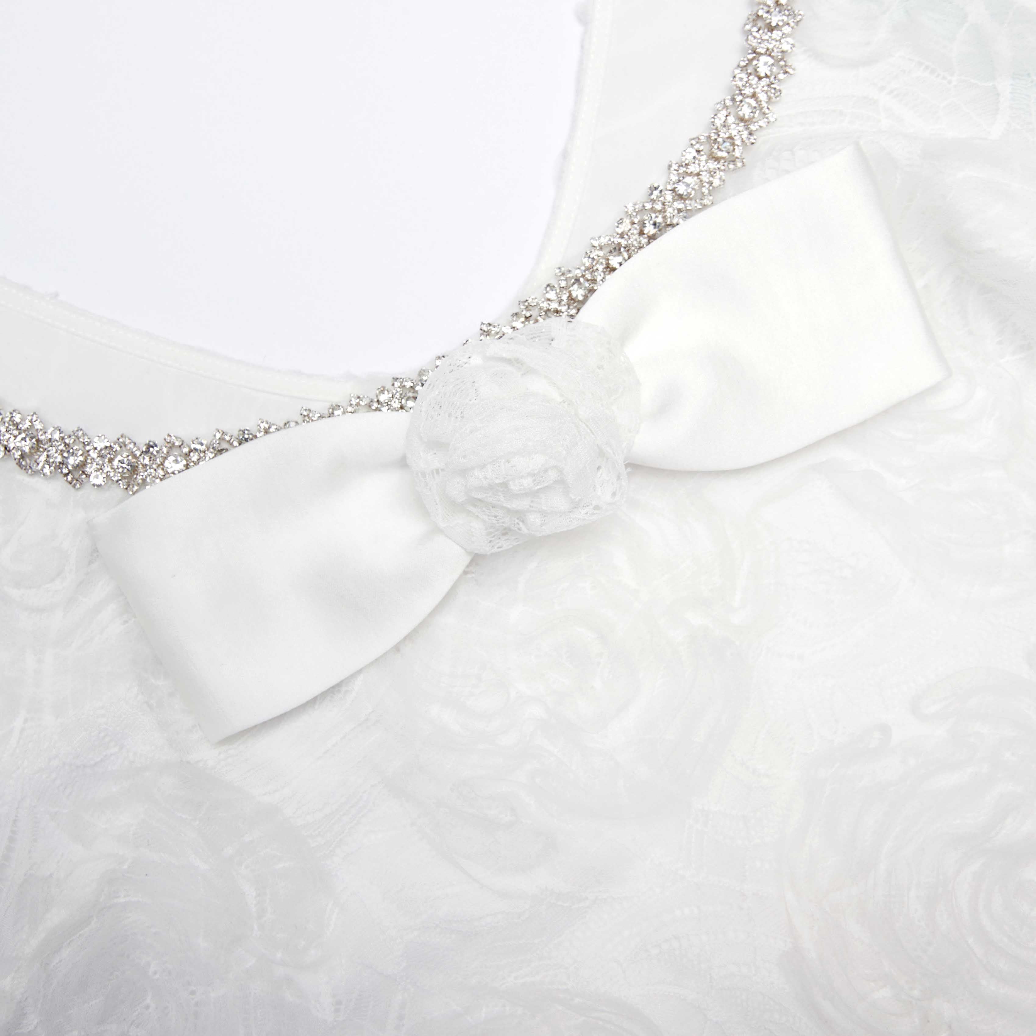 White Tulle Lace Mini Dress