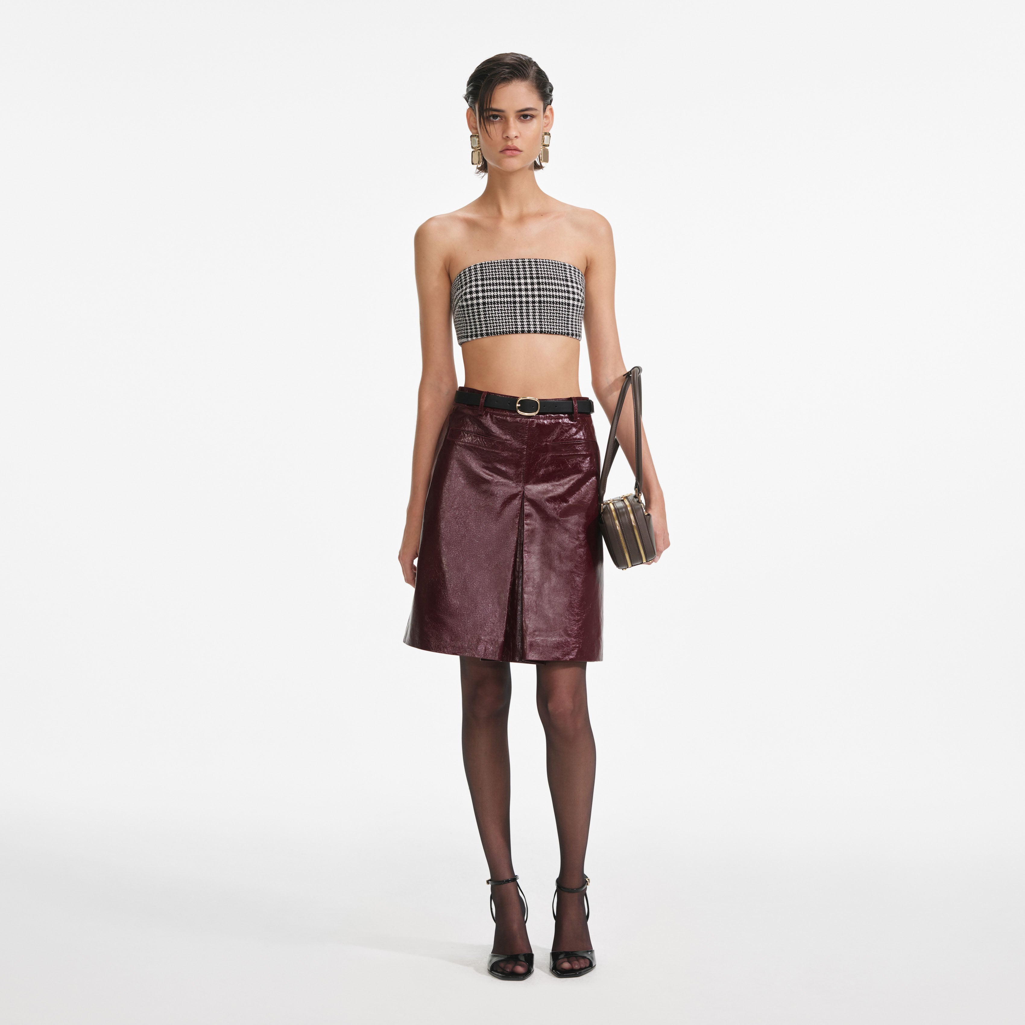 Houndstooth Bandeau Top