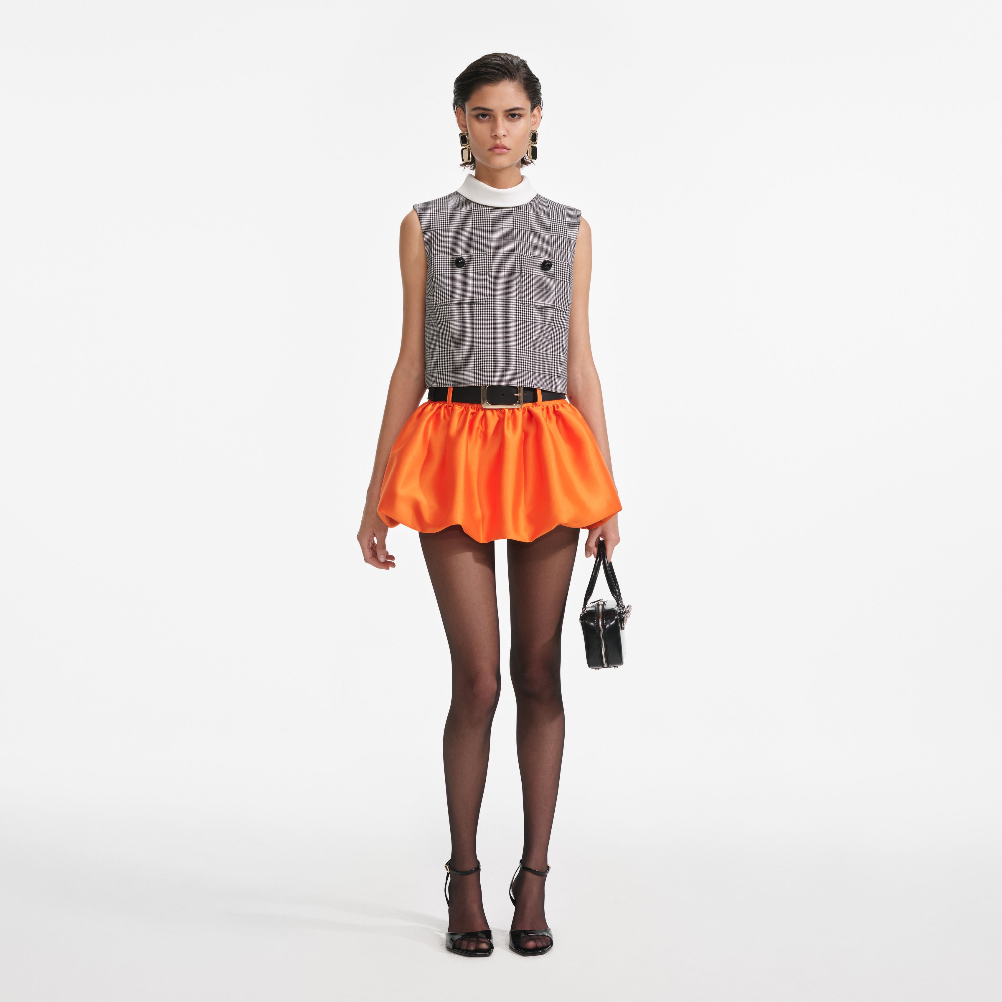 Orange Taffeta Skort