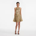 Gold Fil Coupe Mini Dress