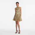 Gold Fil Coupe Mini Dress
