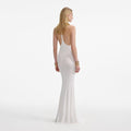 White Racer Back Viscose Knit Maxi Dress