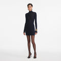 Navy Viscose Knit Mini Dress