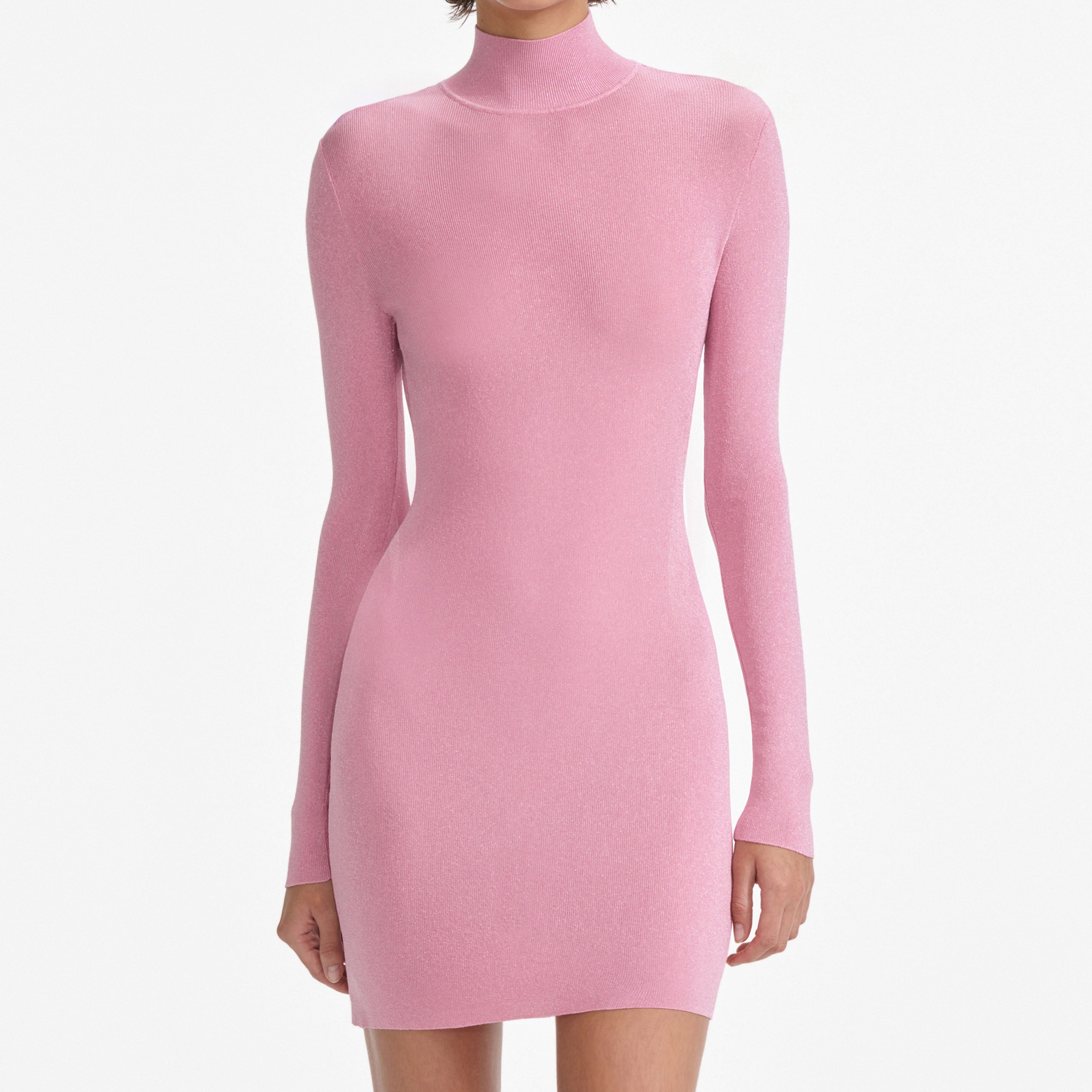 Pink Viscose Knit Mini Dress
