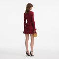 Burgundy Pointelle Knit Mini Dress