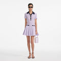 Lilac Pointelle Knit Mini Dress