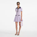 Lilac Pointelle Knit Mini Dress
