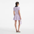 Lilac Pointelle Knit Mini Dress