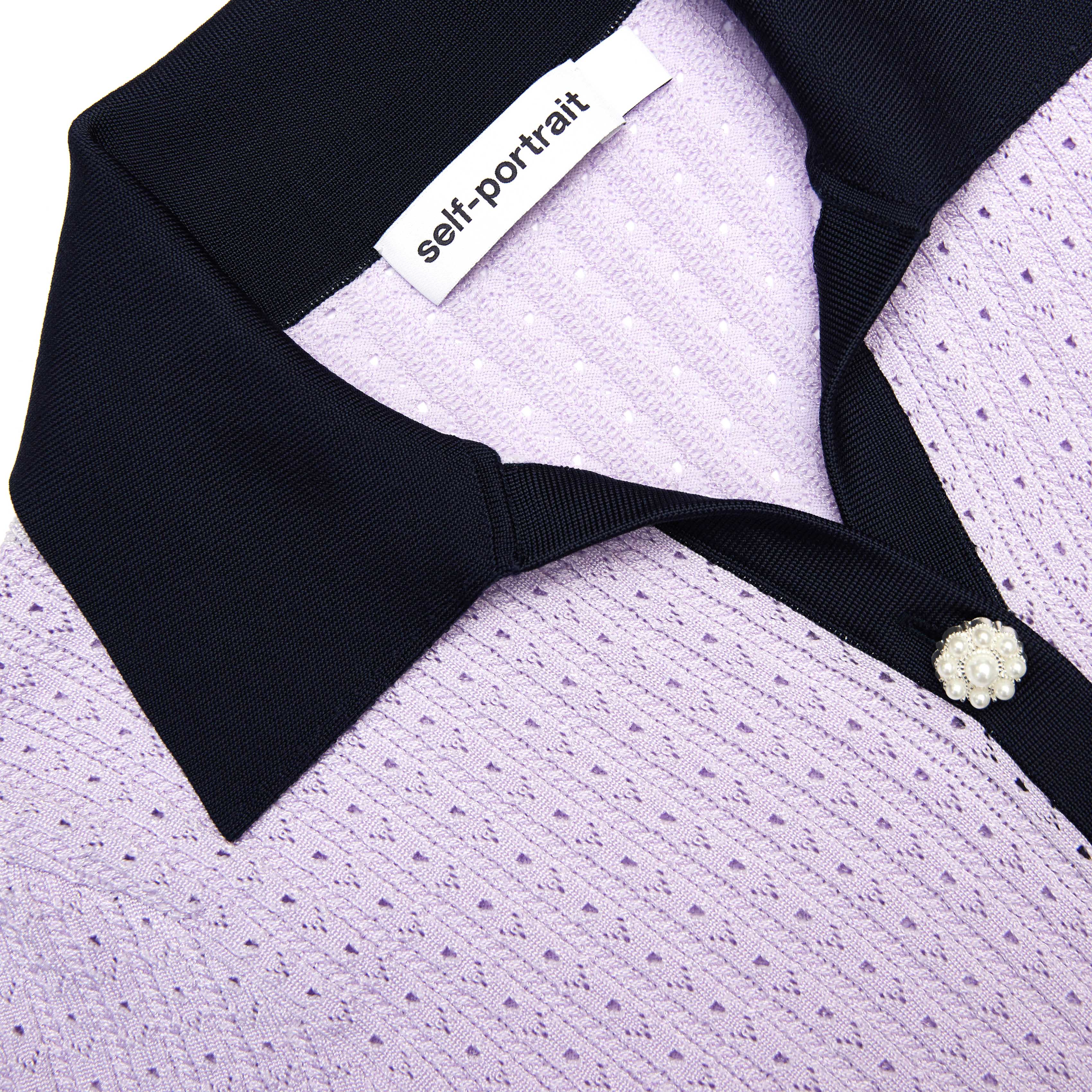 Lilac Pointelle Knit Mini Dress