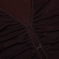 Brown Gathered Viscose Knit Midi Dress