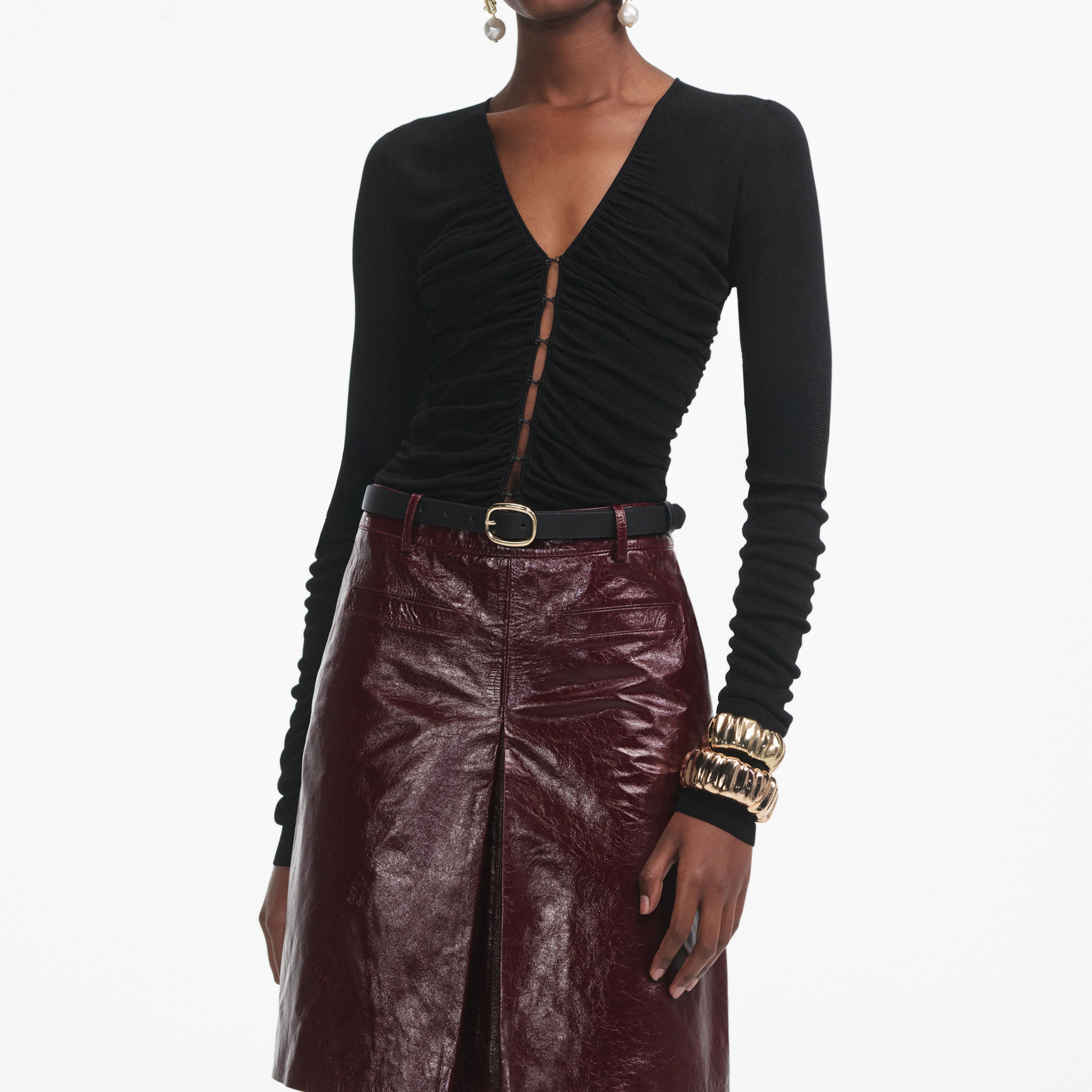 Black Viscose Knit Top