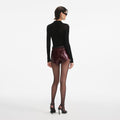 Burgundy Leather Shorts