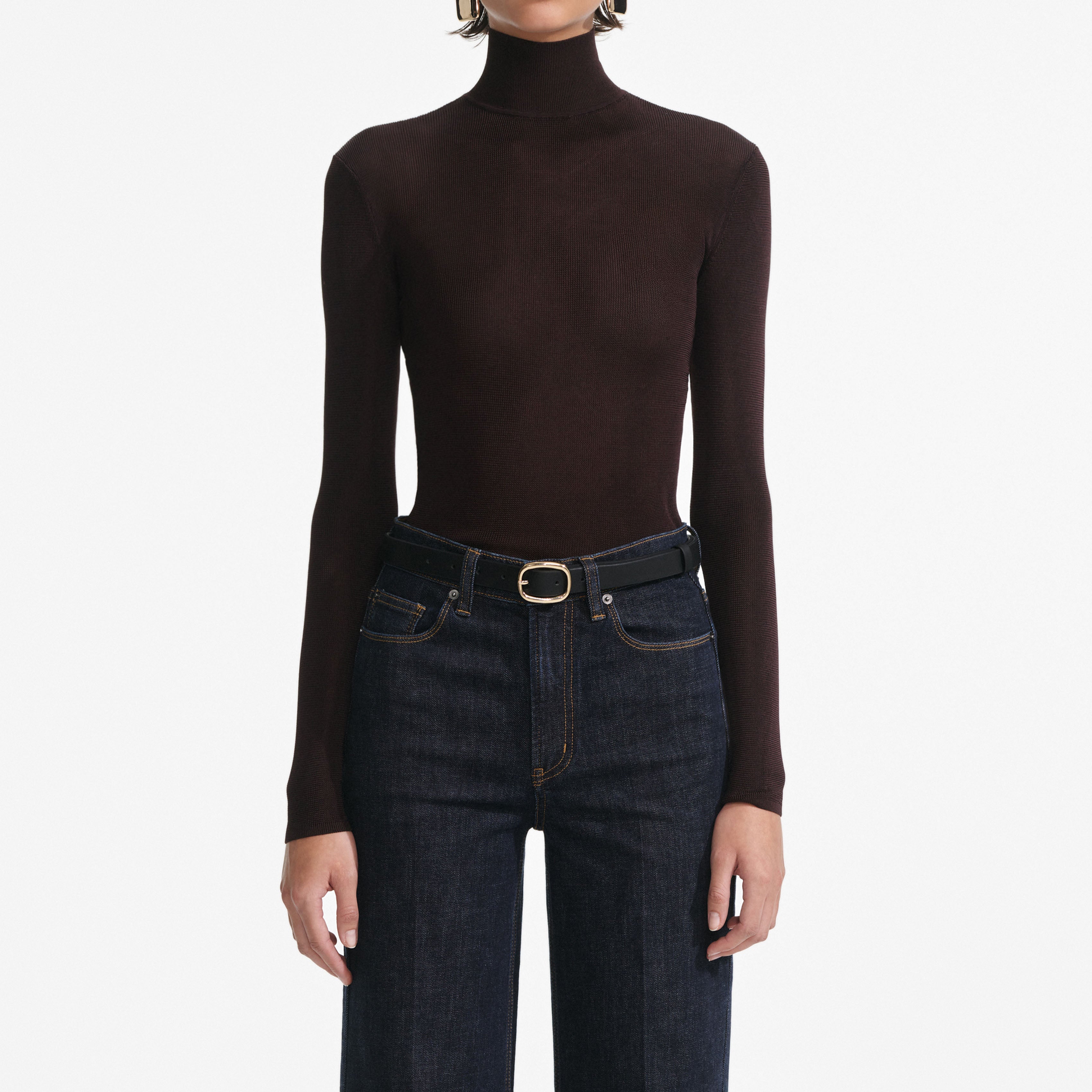 Brown Viscose Knit Top