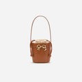 Brown Leather Shoulder Bow Bag
