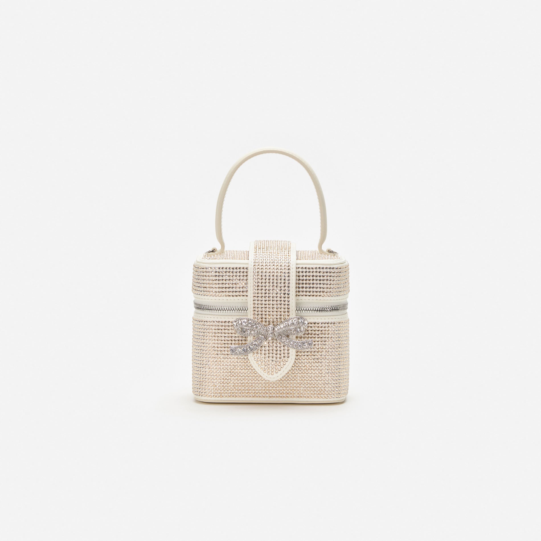 Champagne Satin Rhinestone Vanity Case
