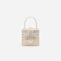 Champagne Satin Rhinestone Vanity Case