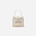 Champagne Satin Rhinestone Vanity Case