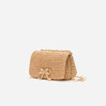 Raffia Bow Charm Shoulder Bag