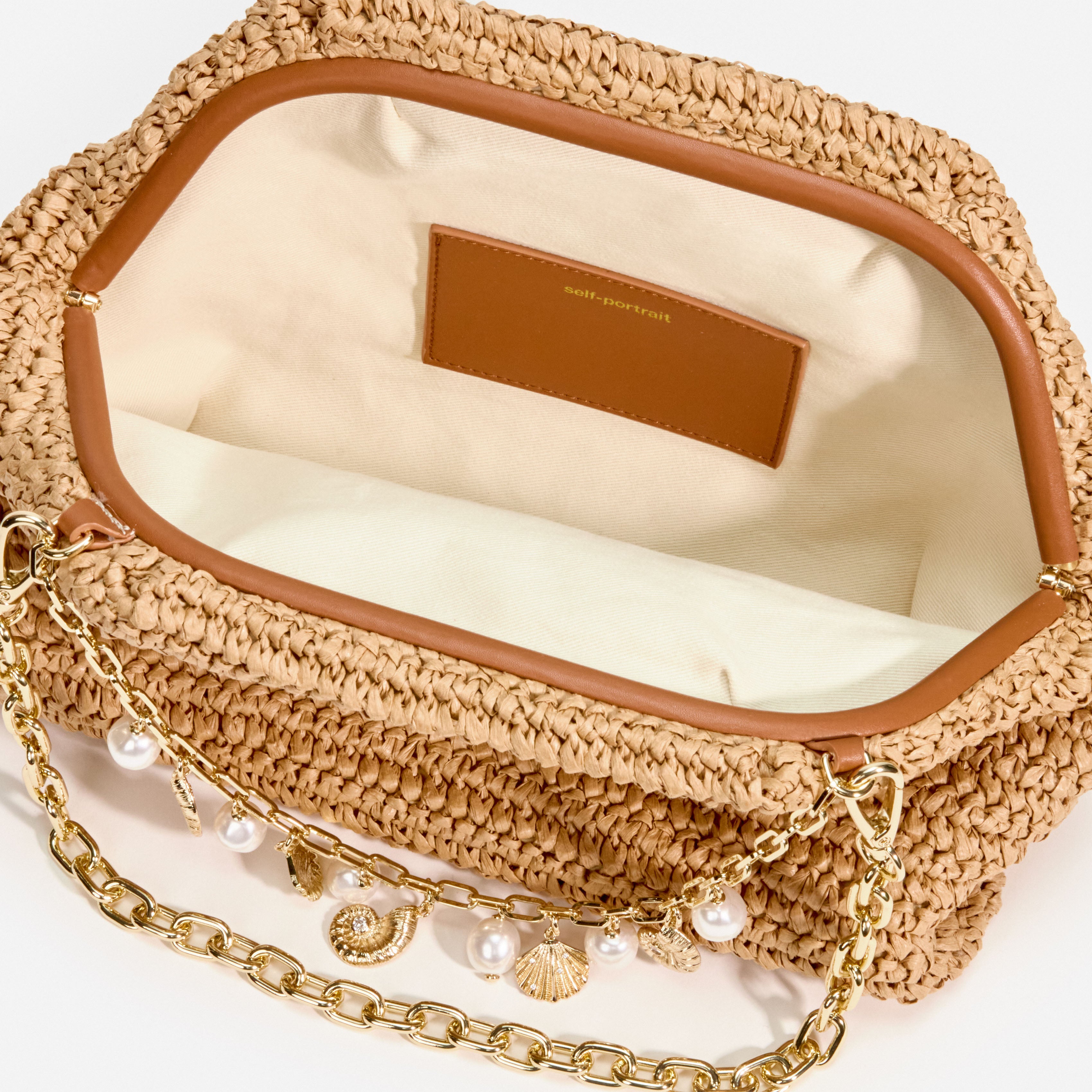 Raffia Charm Shoulder Bag