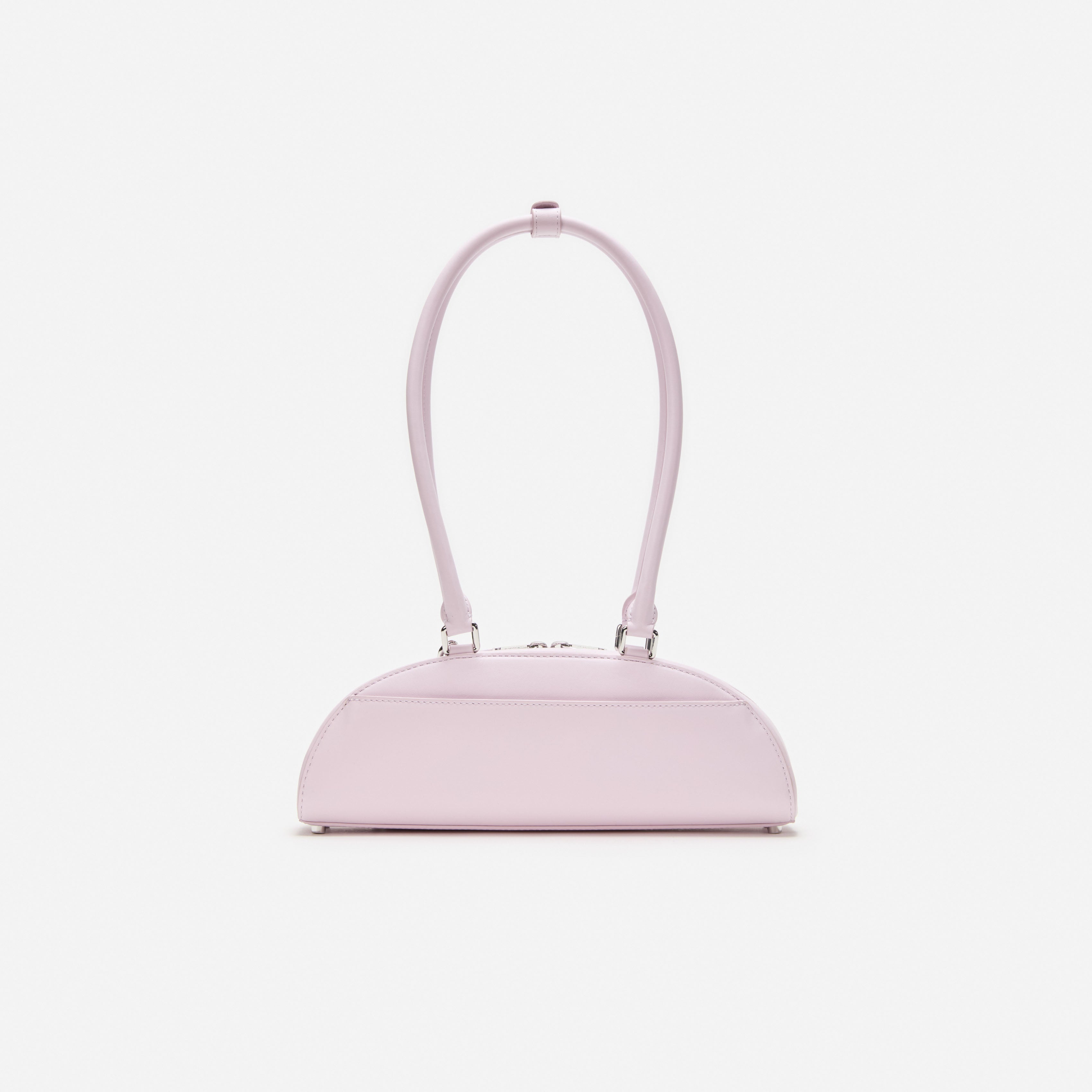 Lilac Leather Curved Charm Shoulder Bag
