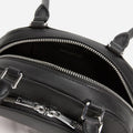 Black Leather Mini Shoulder Bag With Charm