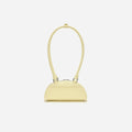 Yellow Leather Mini Shoulder Bag With Charm