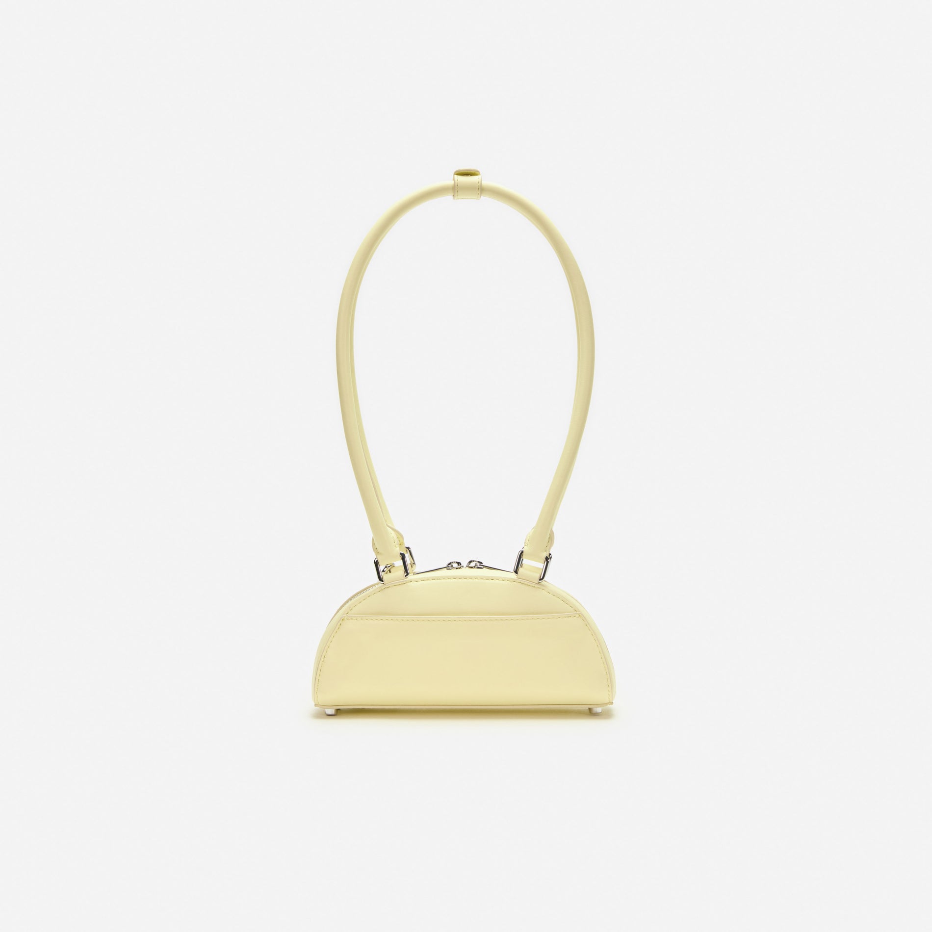 Yellow Leather Mini Shoulder Bag With Charm