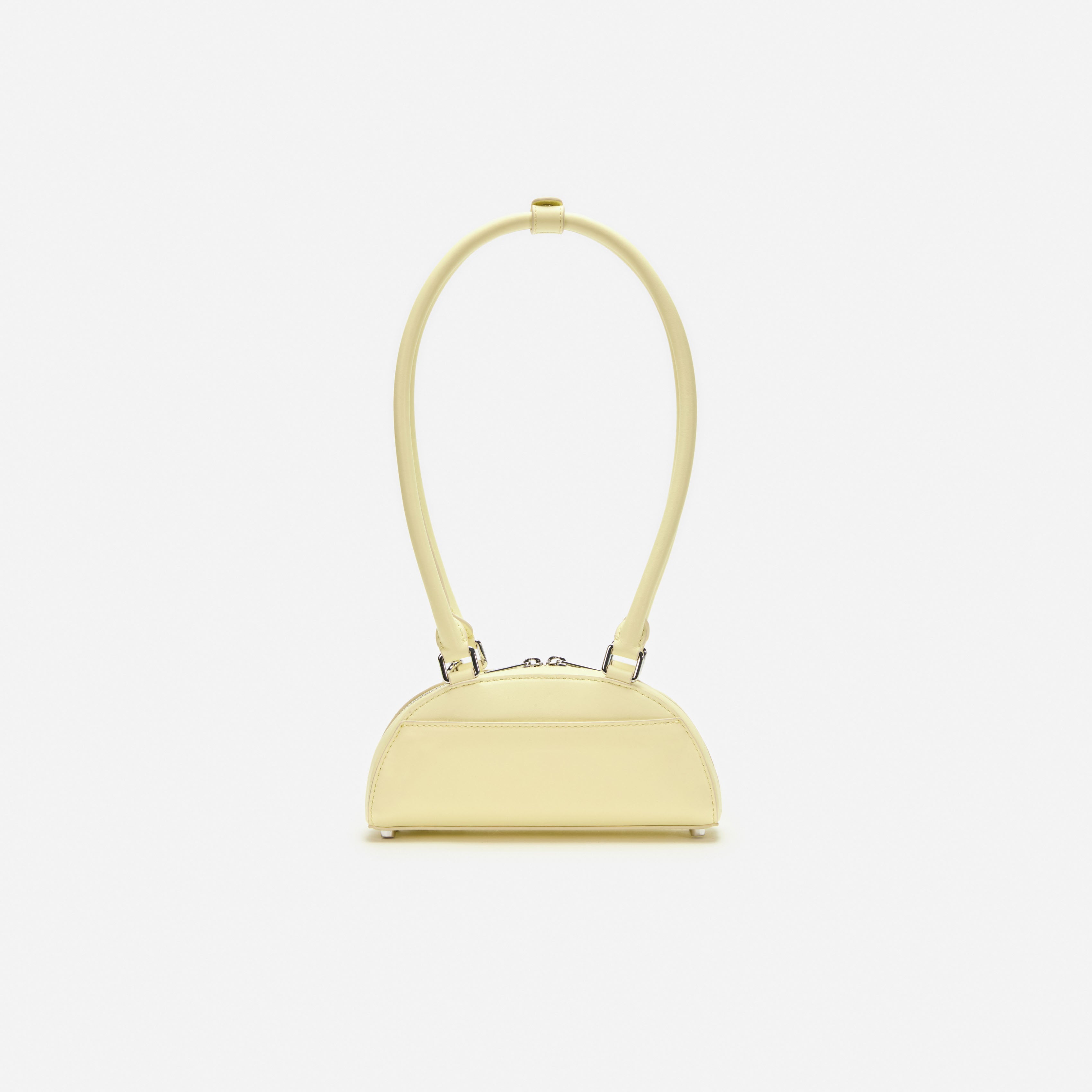 Yellow Leather Mini Shoulder Bag With Charm
