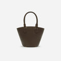 Dark Brown Leather Charm Tote Bag