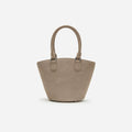 Grey Suede Charm Tote Bag