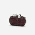Burgundy Chainmail Clutch Bag