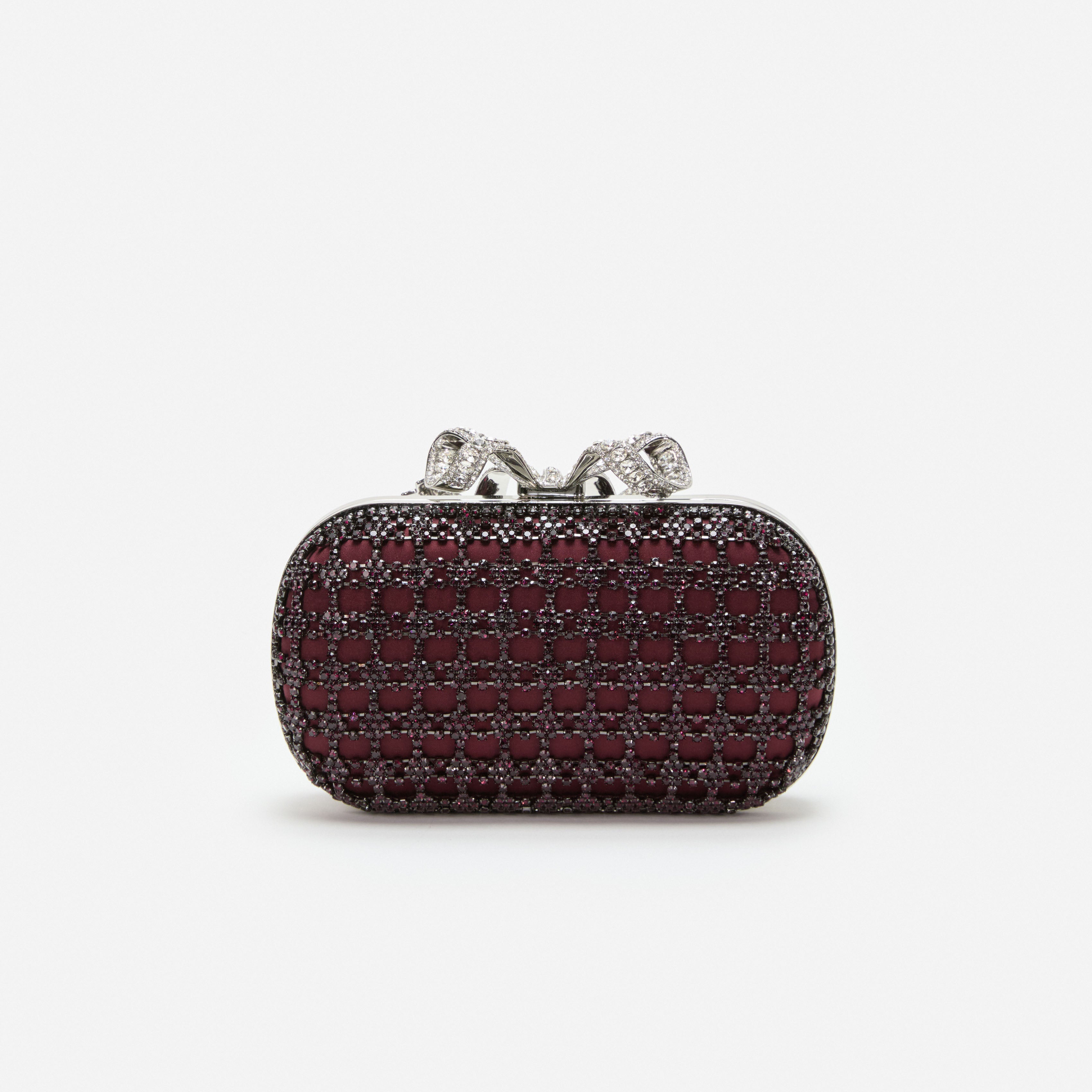 Burgundy Chainmail Clutch Bag