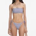 Navy Gingham Bikini Top
