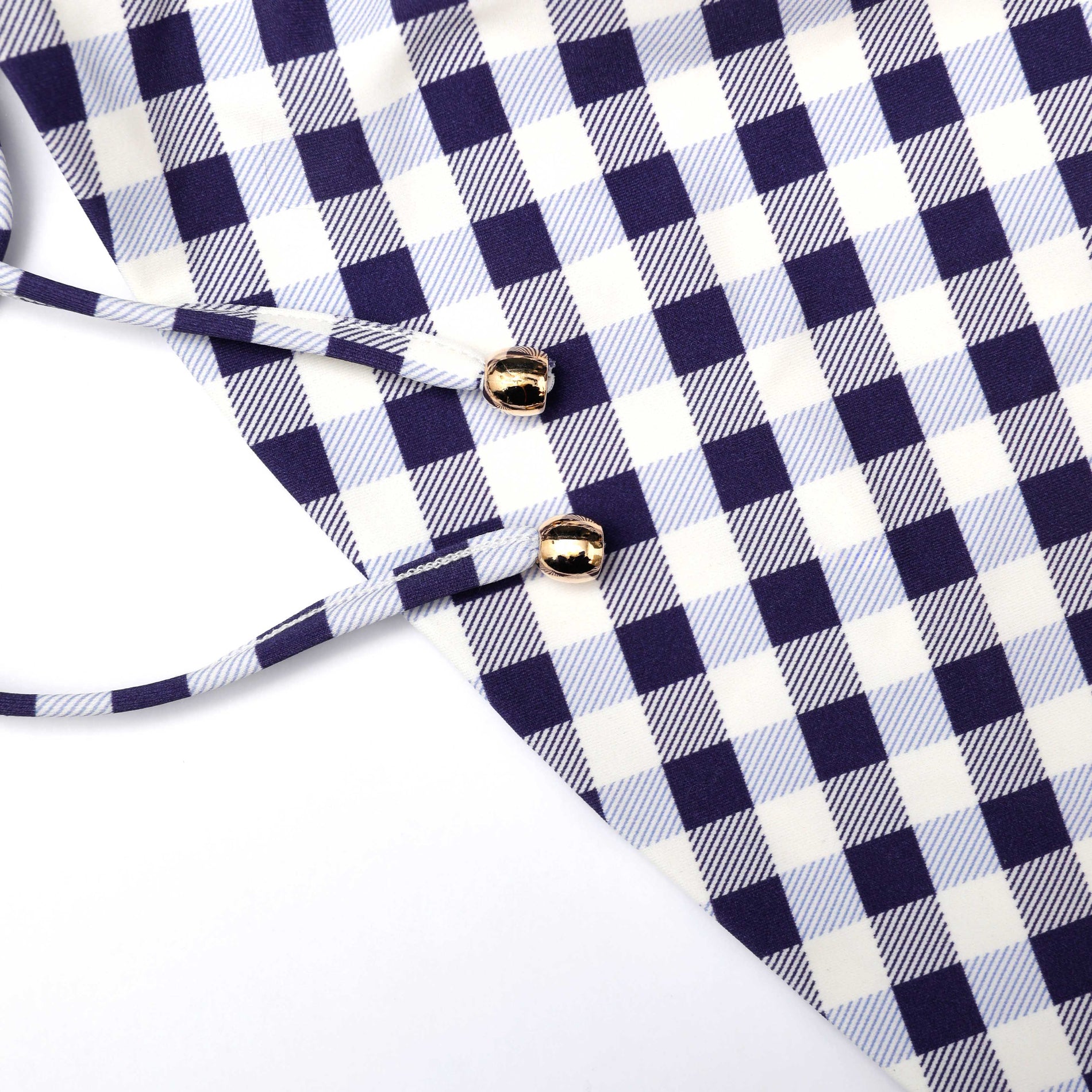 Navy Gingham Bikini Bottoms