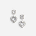 Crystal Pearl Tiered Heart Earrings