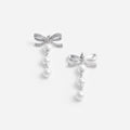 Bow Tiered Pearl Earrings