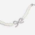 Double Pearl Bow Bracelet