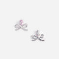 Pink Crystal Bow Earrings