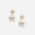 Enamel Flower Tiered Earrings