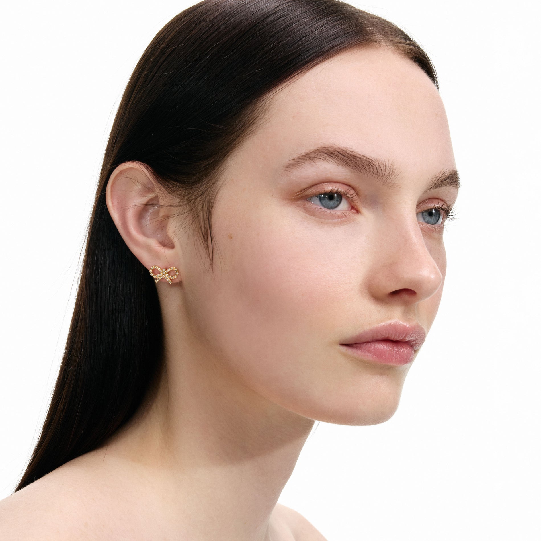 Micro Gold Bow Earrings