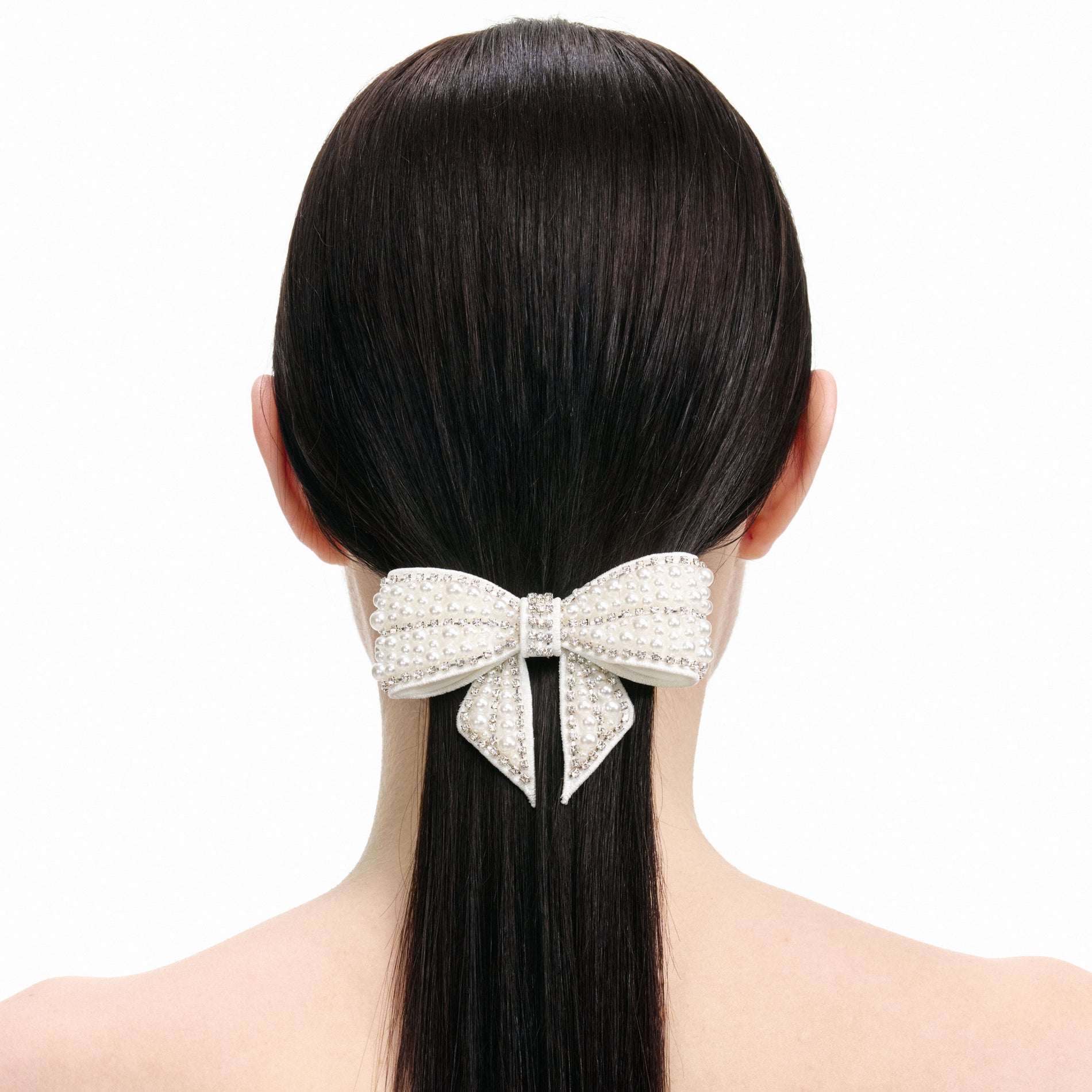 Pearl Crystal Bow Hairclip