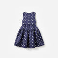 Navy Taffeta Polka Dot Dress