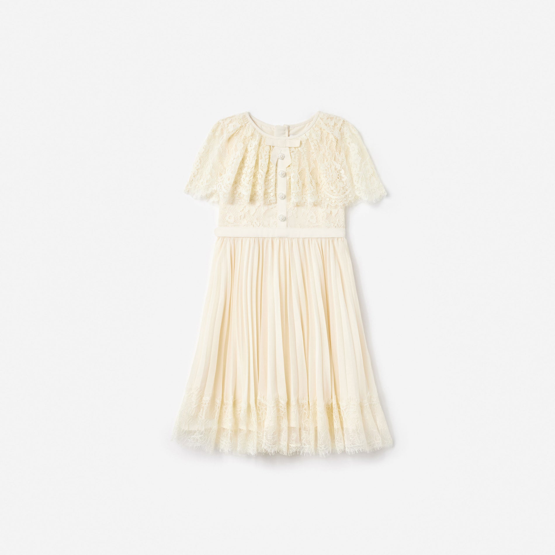 Cream Lace Cape Dress