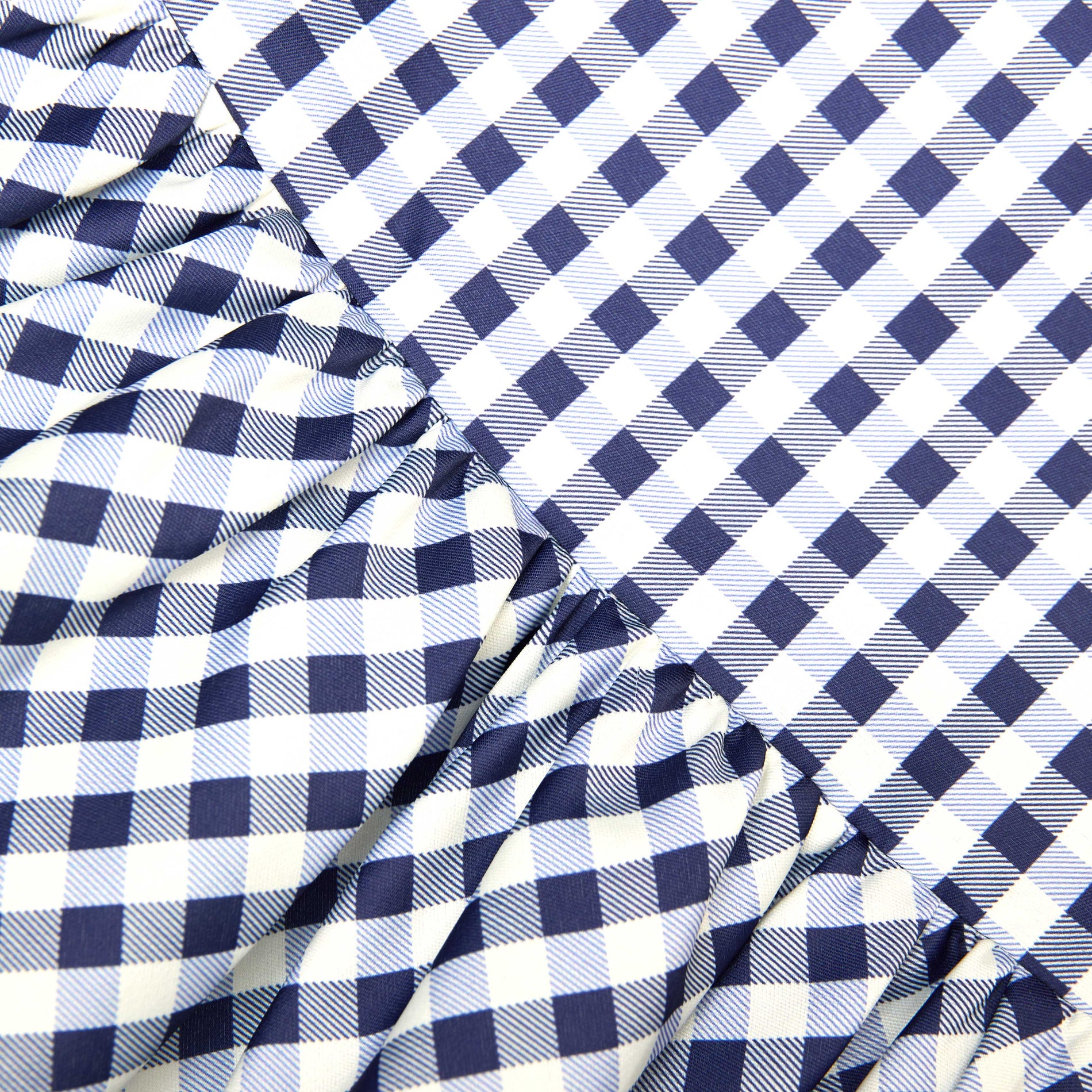 Navy Gingham Taffeta Dress