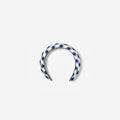 Navy Gingham Taffeta Headband