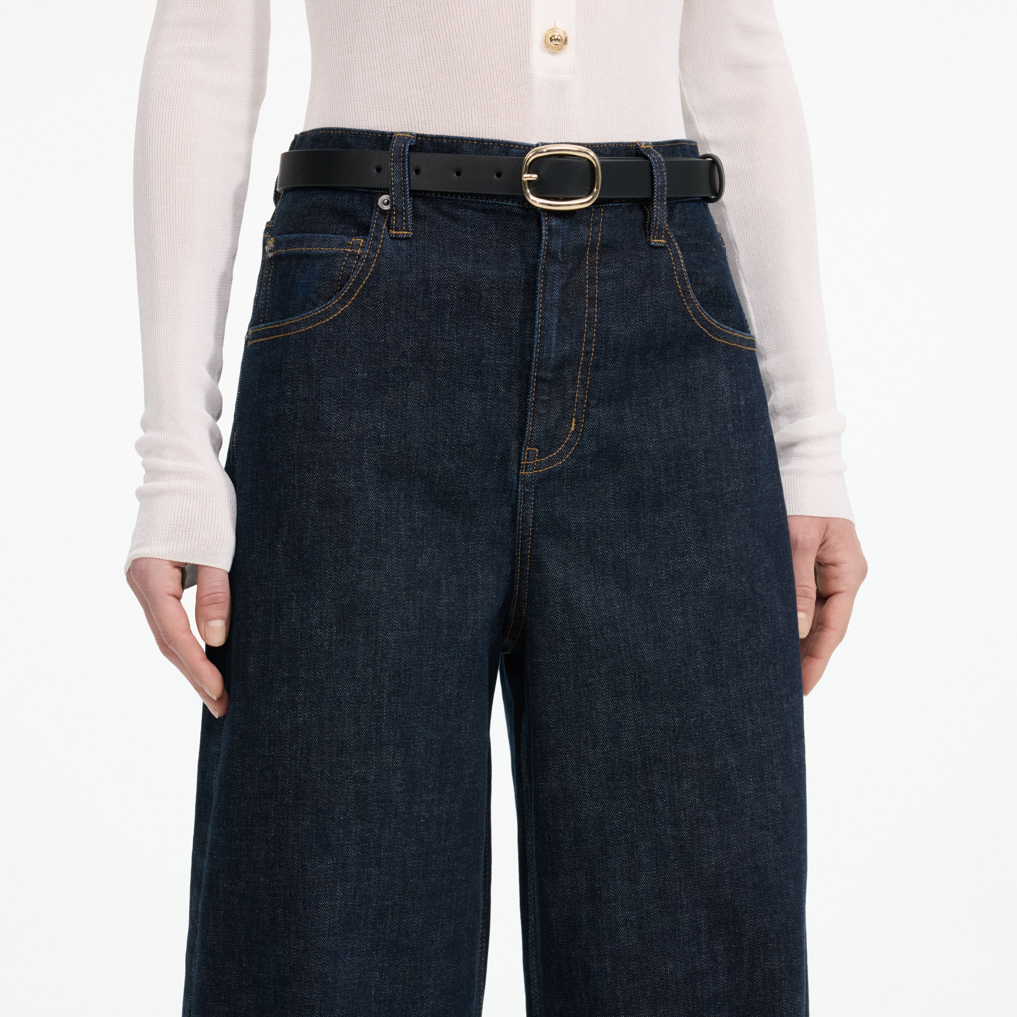 Indigo Barrel Leg Jeans