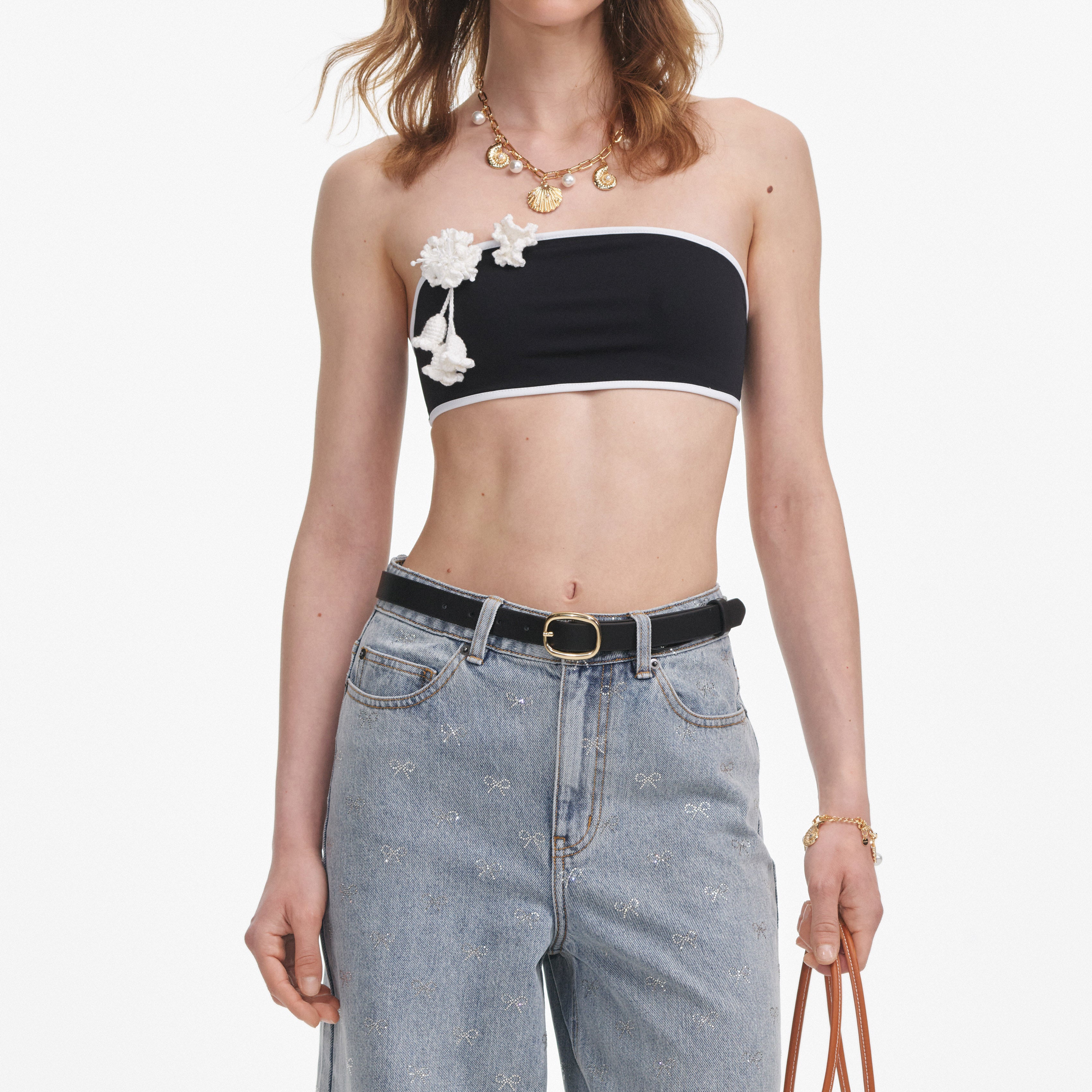 Light Blue Diamante Bow Jeans