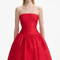 Red Taffeta Midi Dress