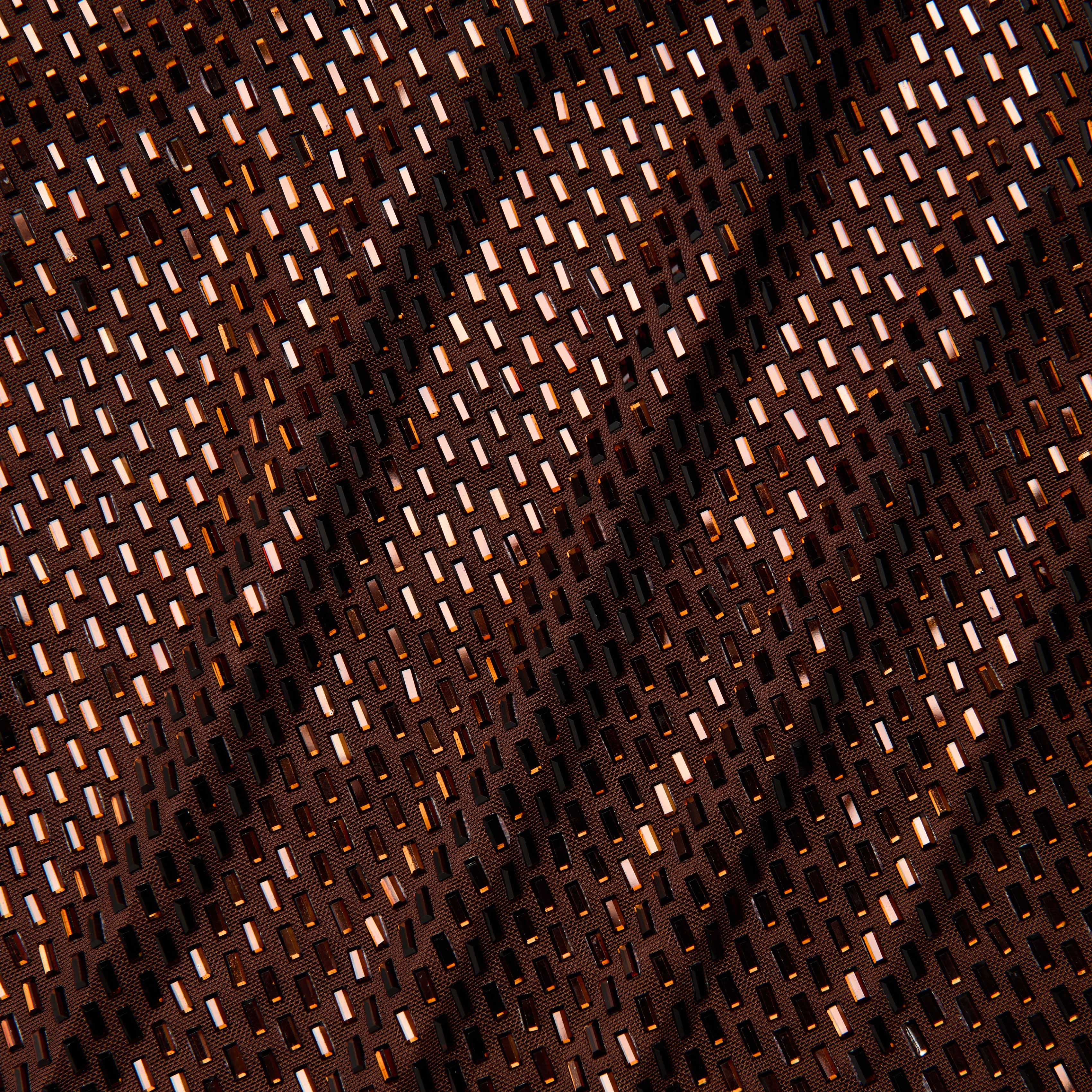 Brown Rhinestone Racer Back Maxi Dress