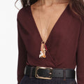 Brown Viscose Knit Bodysuit